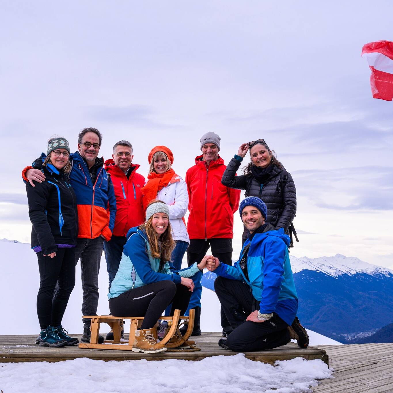 Photo de famille à la montagne