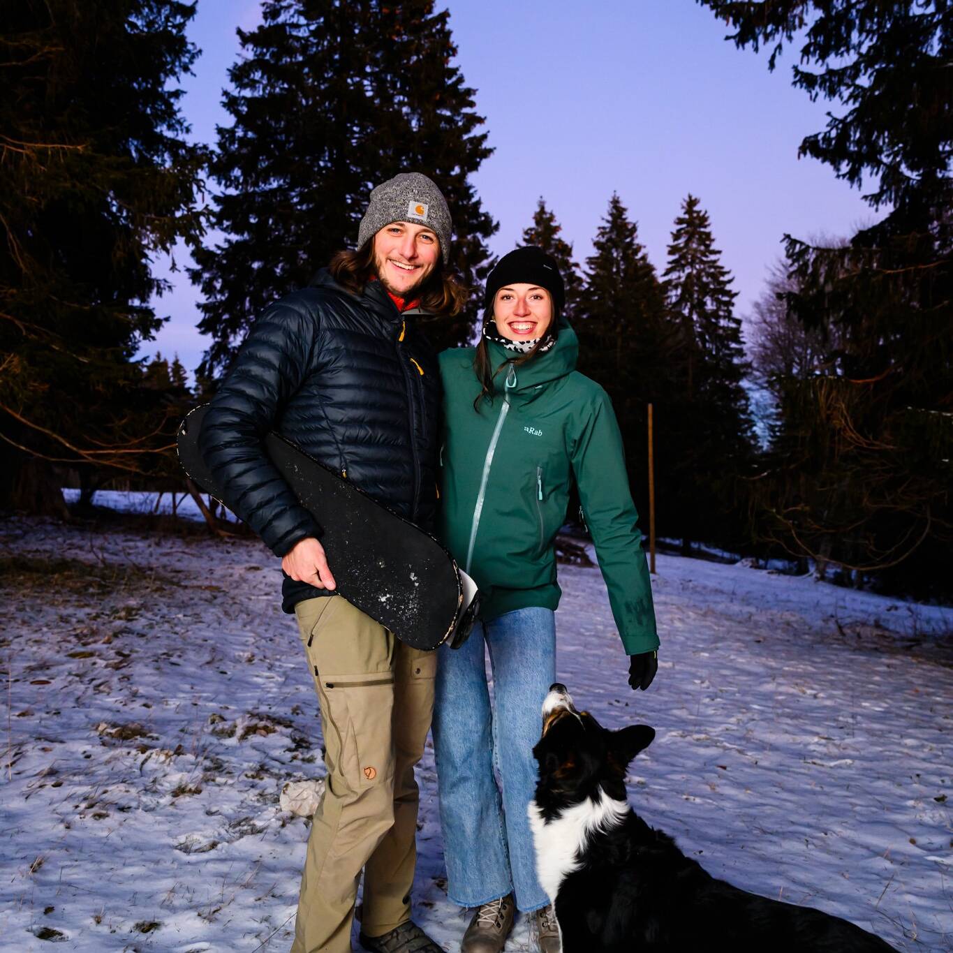 Photo entre amis à la montagne